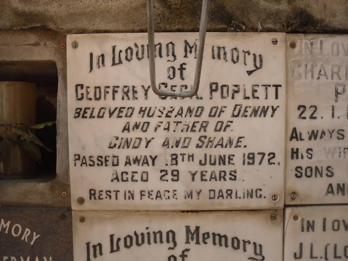 POPLETT Geoffrey Cecil -1972
