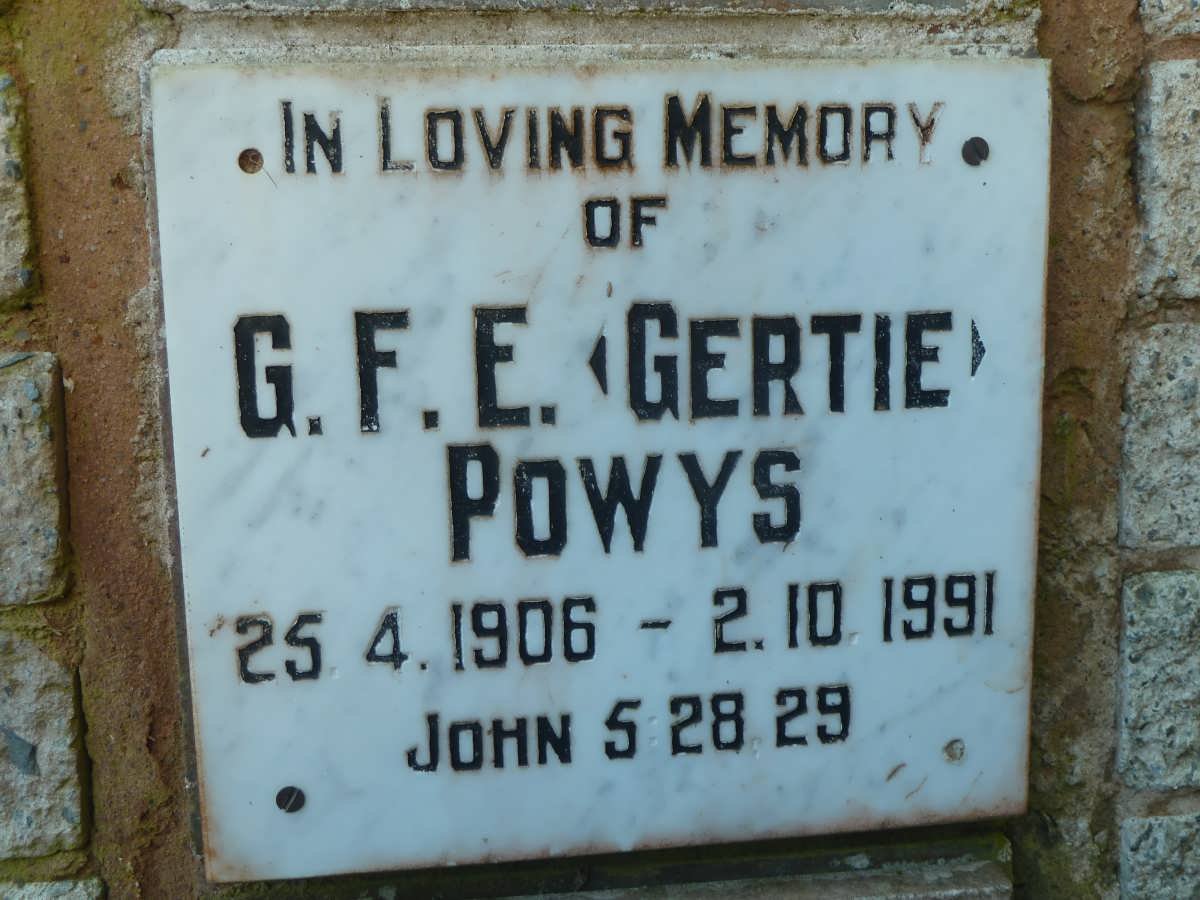 POWYS G.F.E. 1906-1991