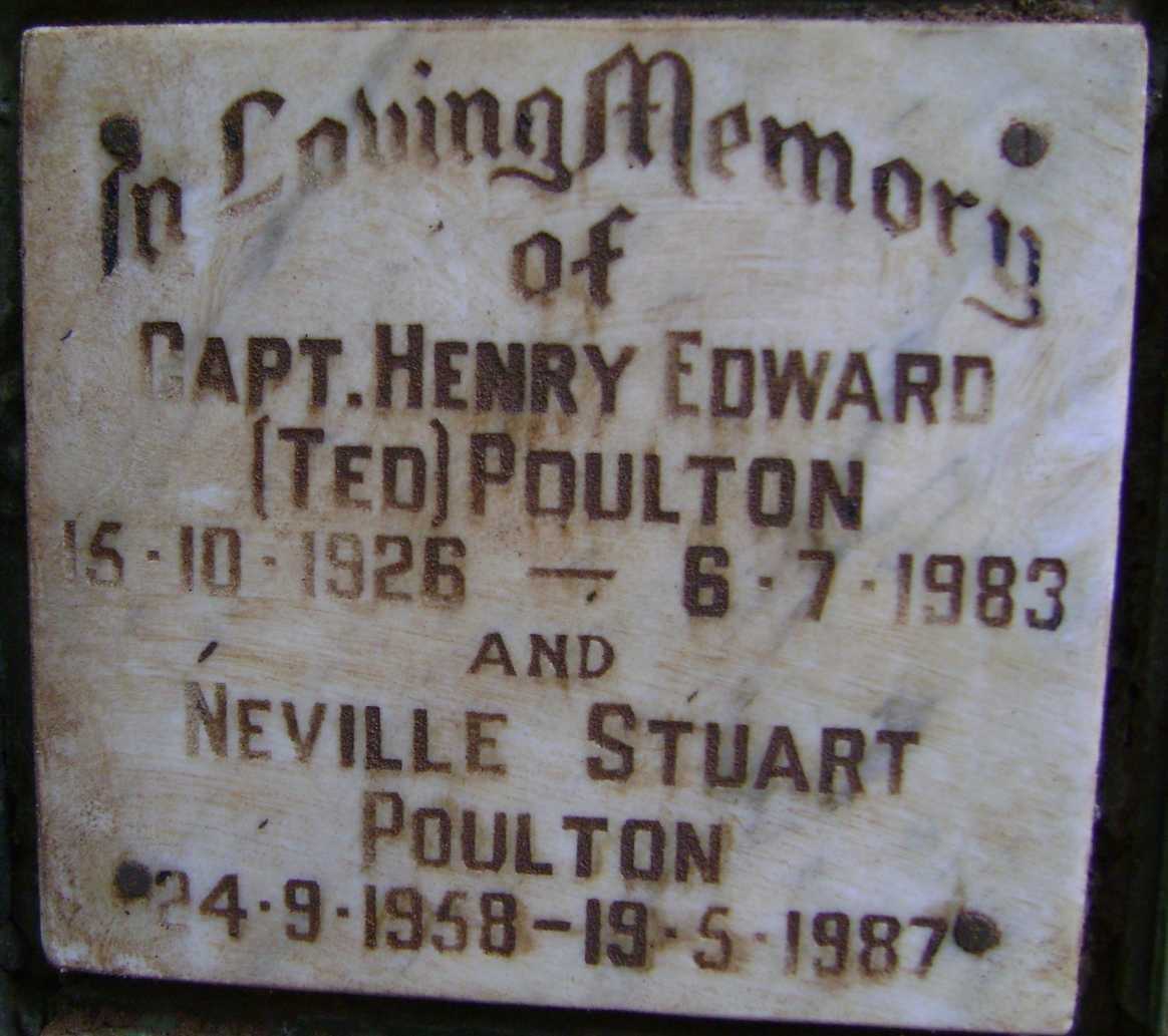 POULTON Henry Edward 1926-1983 :: POULTON  Neville Stuart 1958-1987