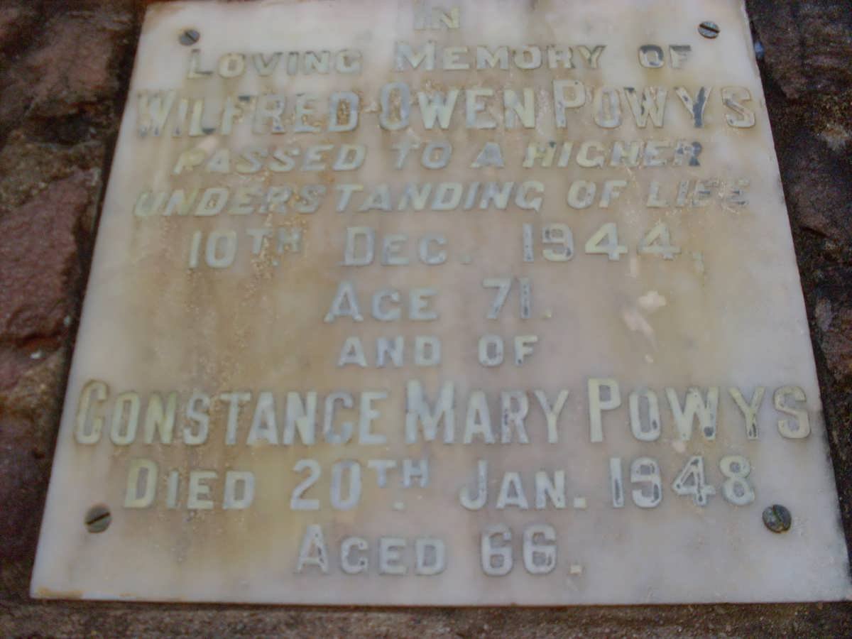 POWYS Wilfred Owen -1944 &amp; Constance Mary -1948