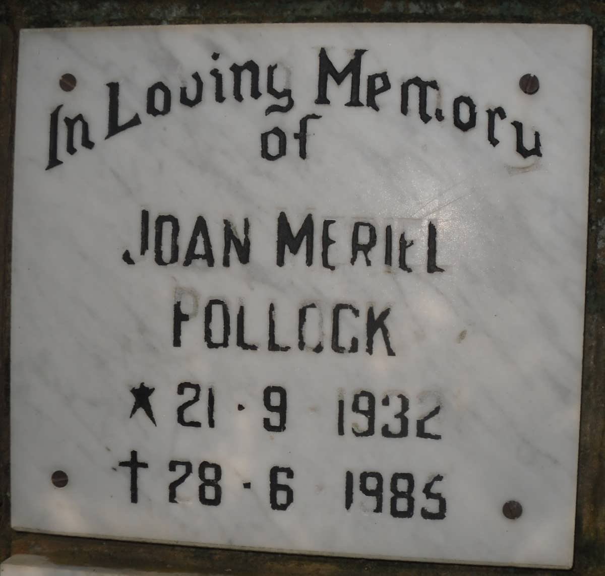 POLLOCK Joan Meriel 1932-1985
