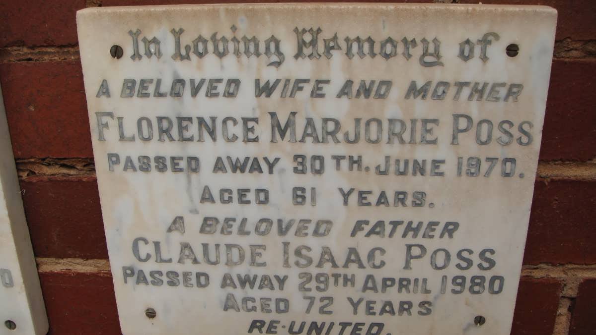 POSS Claude Isaac -1980 &amp; Florence Marjorie -1970