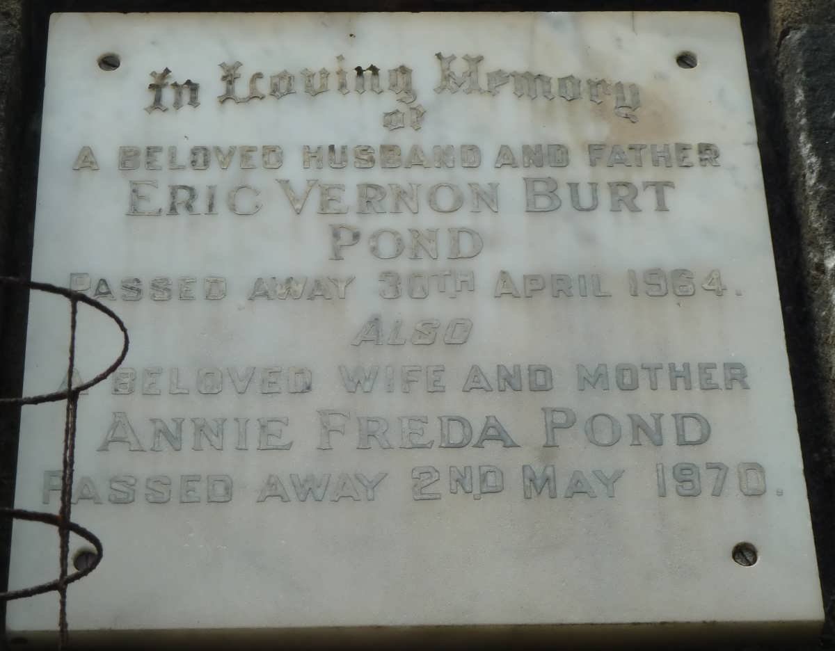 POND Eric Vernon Burt -1964 &amp; Annie Freda -1970