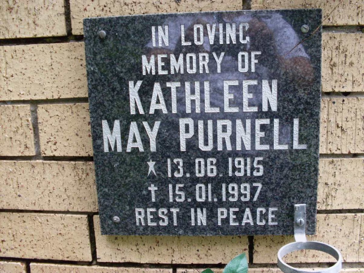 PURNELL Kathleen May 1915-1997
