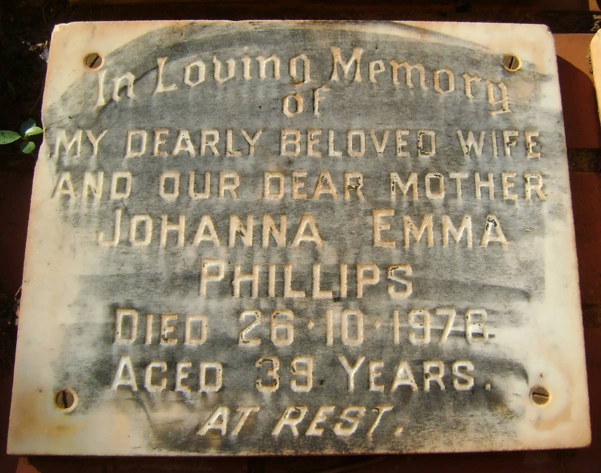 PHILLIPS Johanna Emma -1976