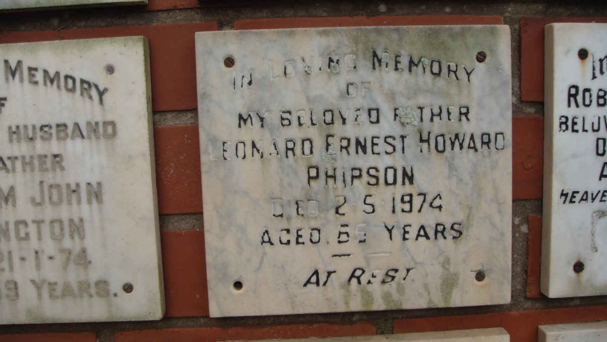 PHIPSON Leonard Ernest Howard -1974