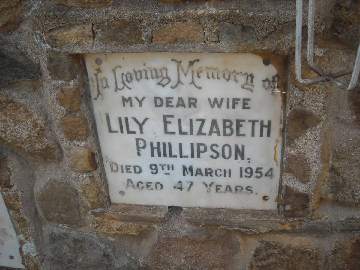 PHILLIPSON Lily Elizabeth -1954