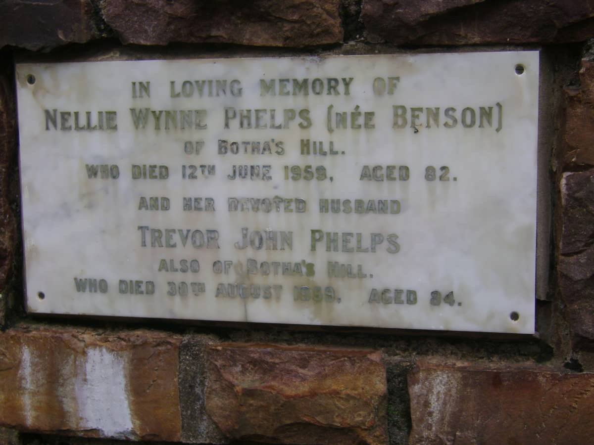PHELPS Trevor John -1959 &amp; Nellie Wynne BENSON -1959