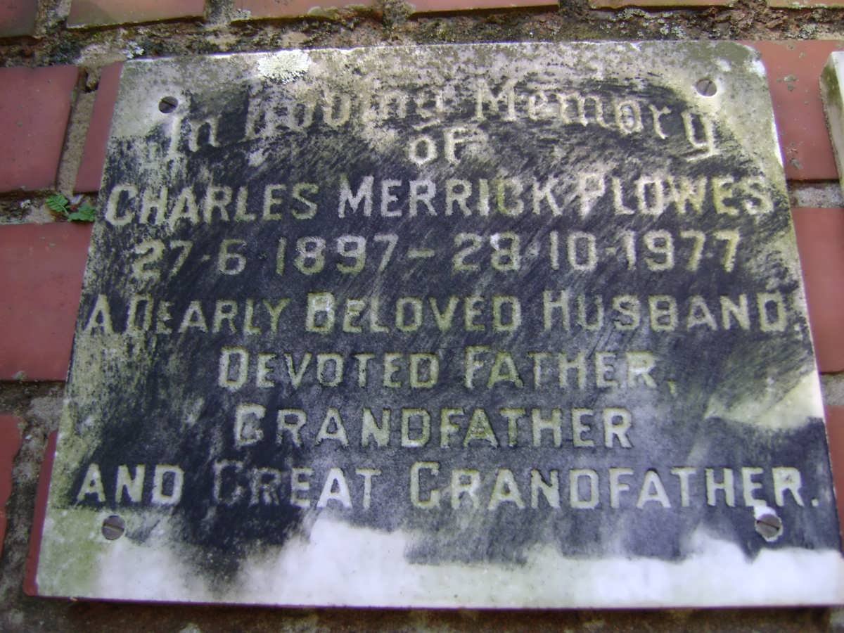 PLOWES Charles Merrick 1897-1977