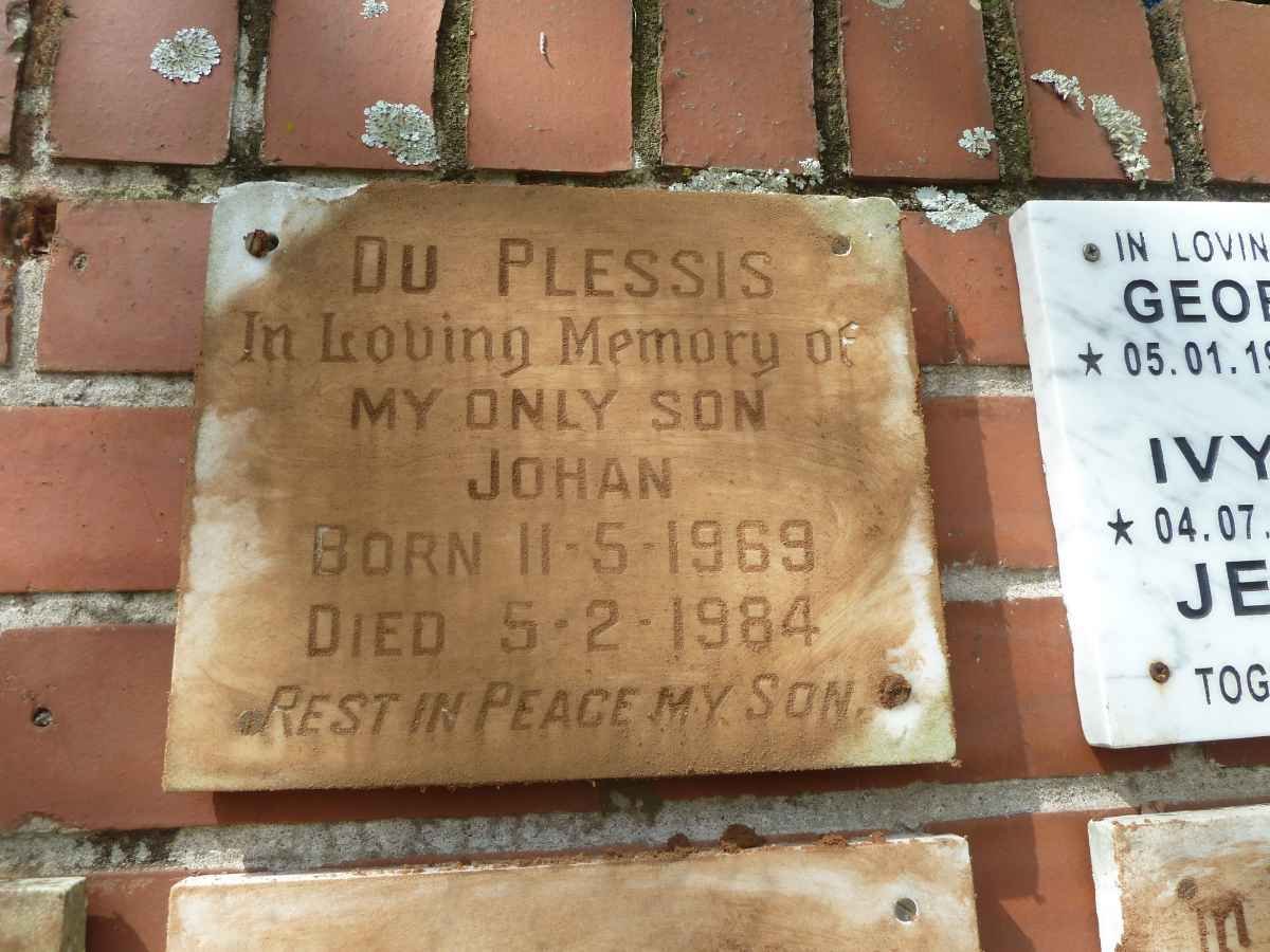 PLESSIS Johan, du 1969-1984