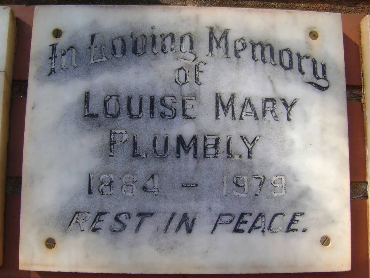 PLUMBLY Louise Mary 1884-1979