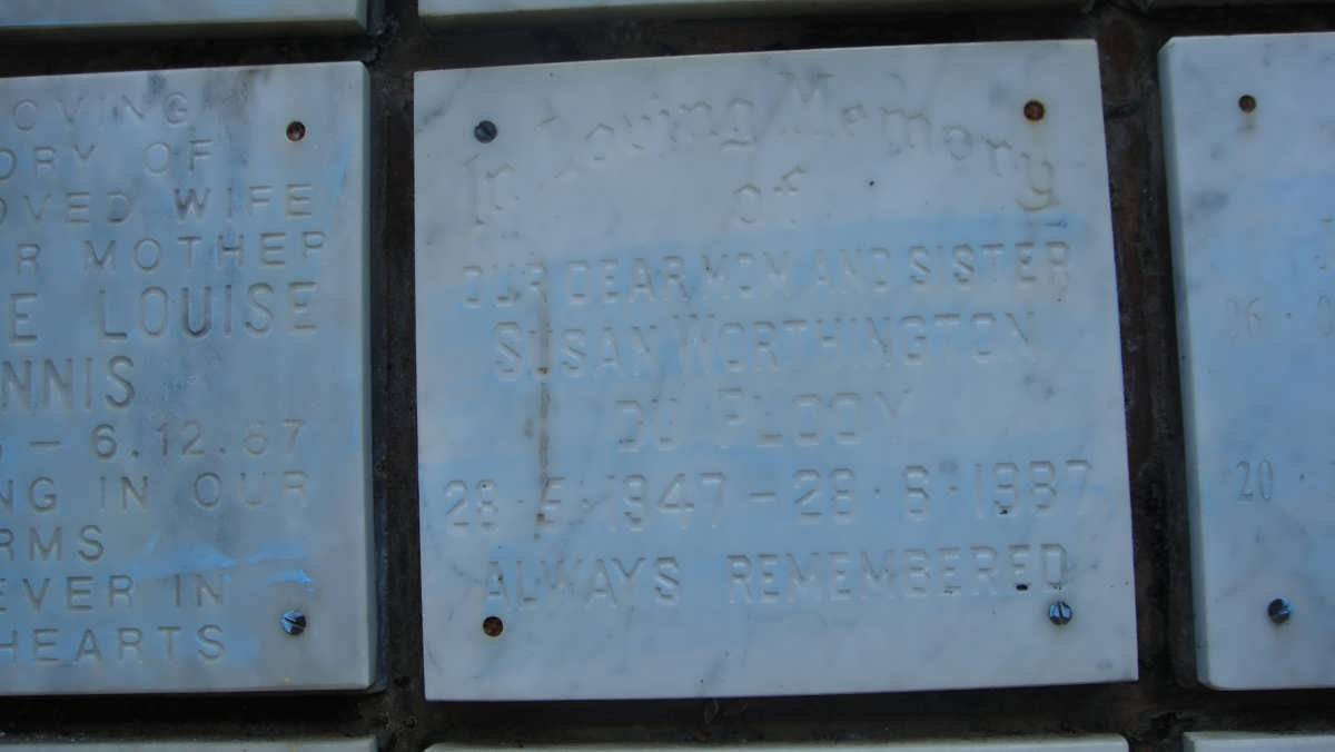 PLOOY Susan Worthington, du 1947-1987