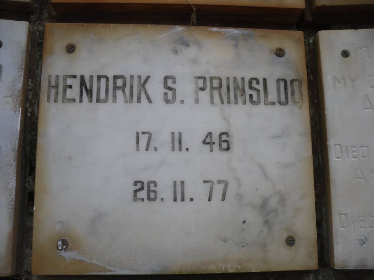 PRINSLOO Hendrik S. 1946-1977