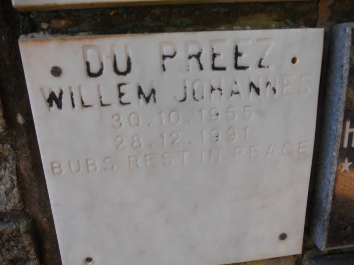 PREEZ Willem Johannes, du 1955-1991