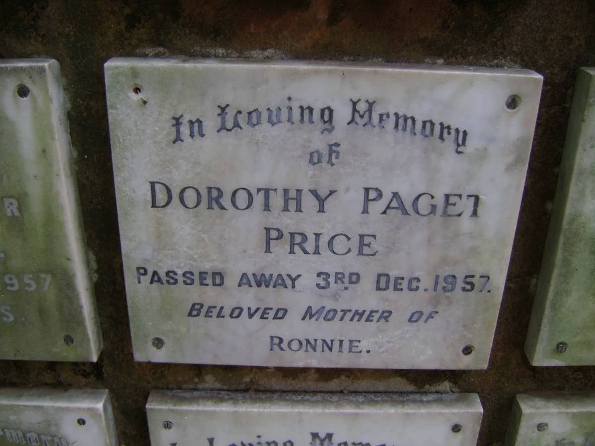 PRICE Dorothy Paget -1957