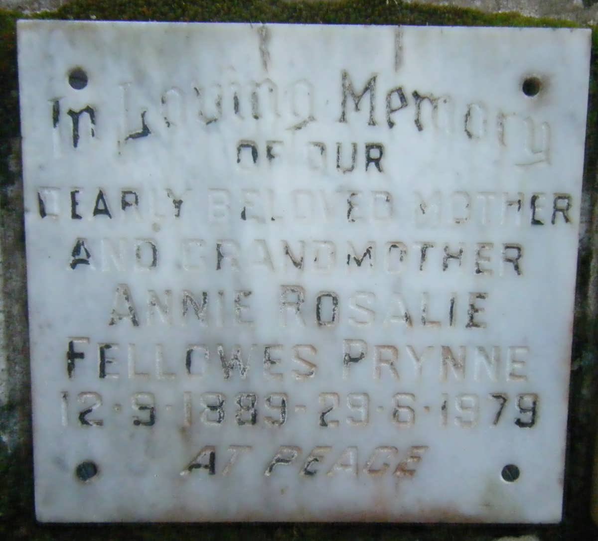 PRYNNE Annie Rosalie Fellowes 1889-1979
