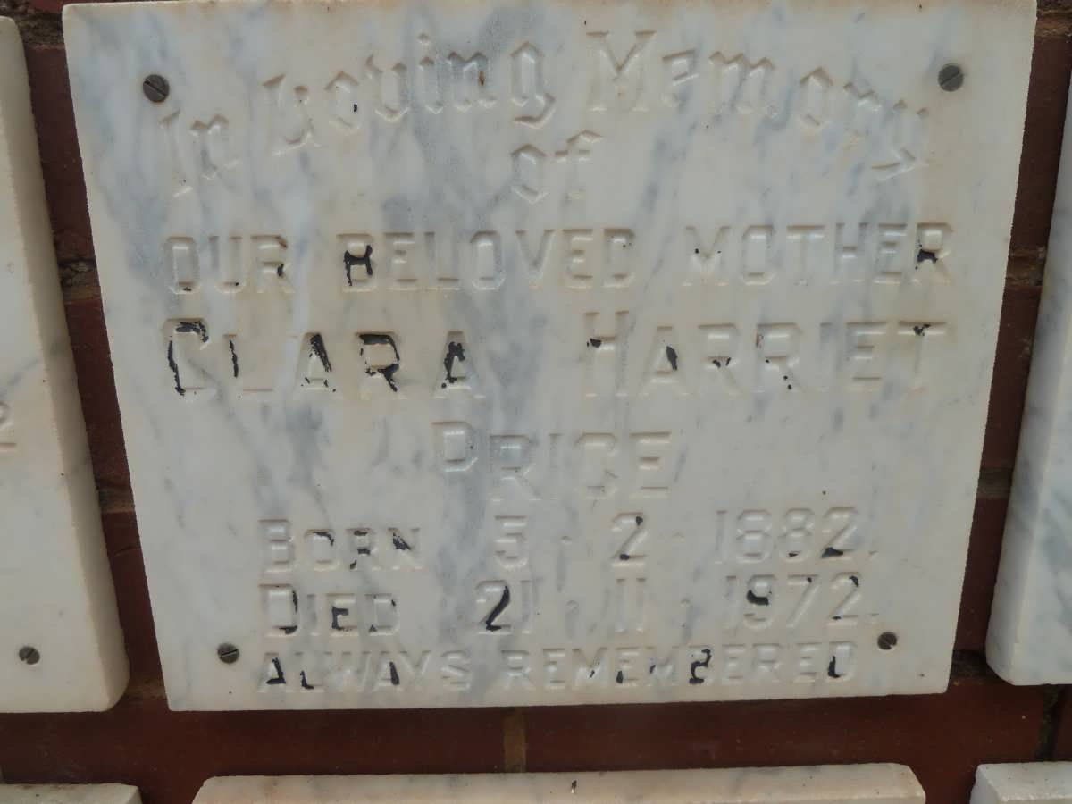 PRICE Clara Harriet 1882-1972