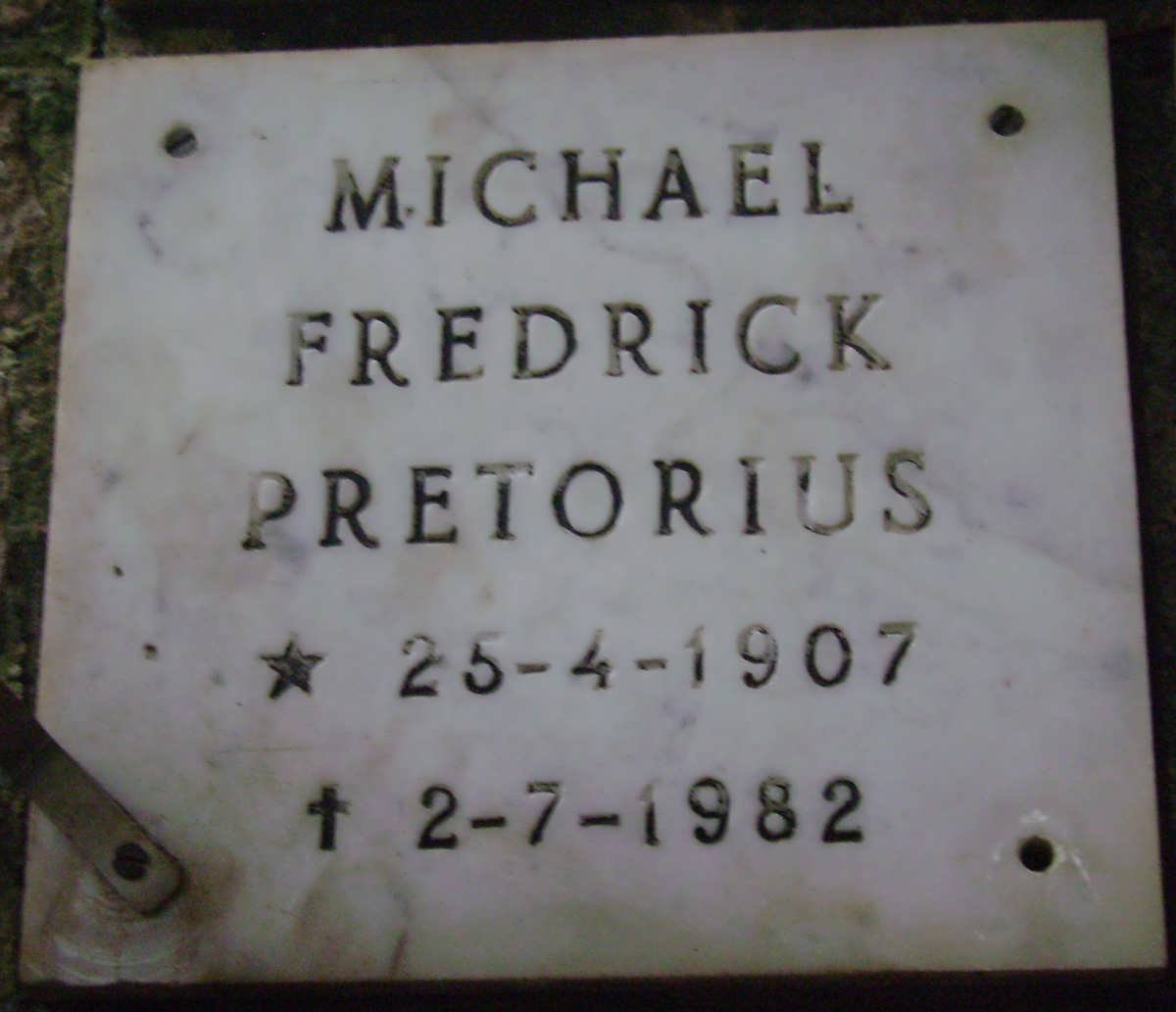 PRETORIUS Michael Fredrick 1907-1982