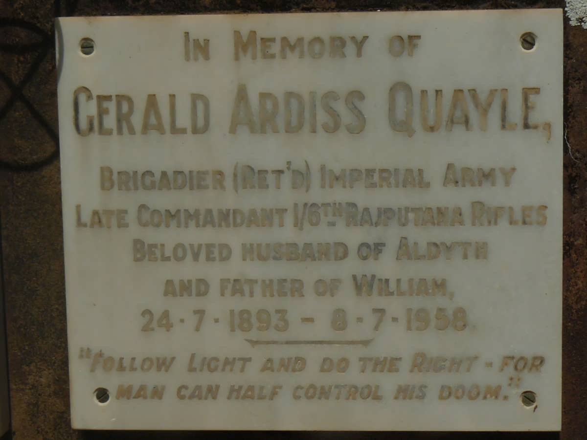 QUAYLE Gerald Ardiss 1893-1958