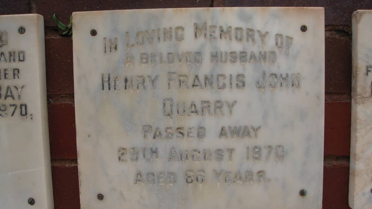 QUARRY Henry Francis John -1970