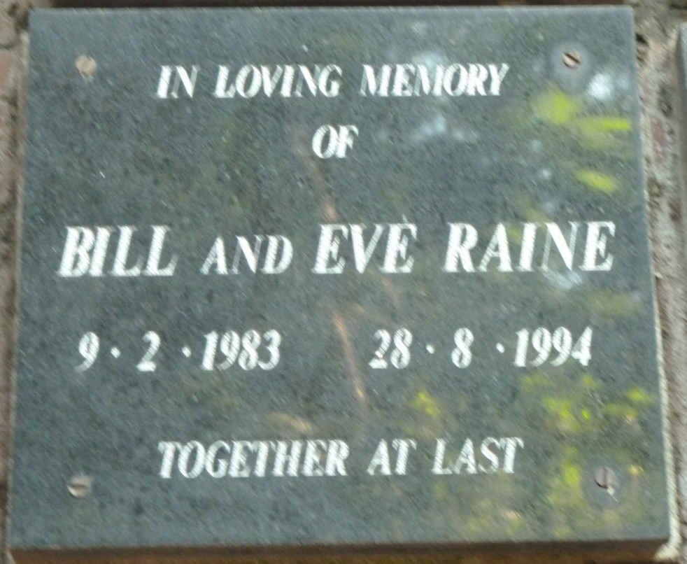 RAINE Bill -1983 &amp; Eve -1994