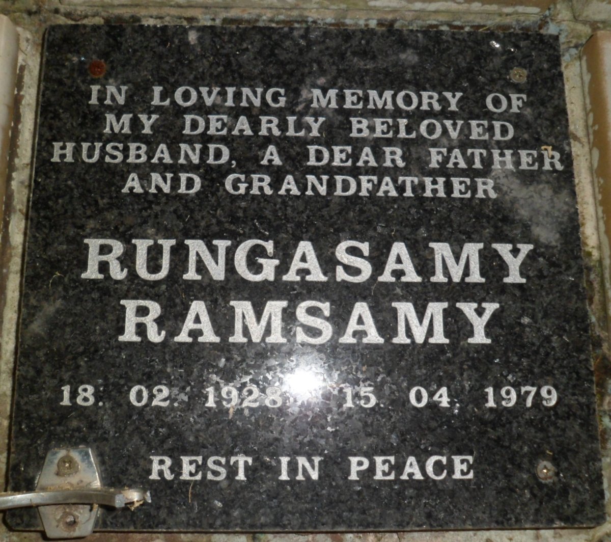 RAMSAMY Rungasamy 1928-1979