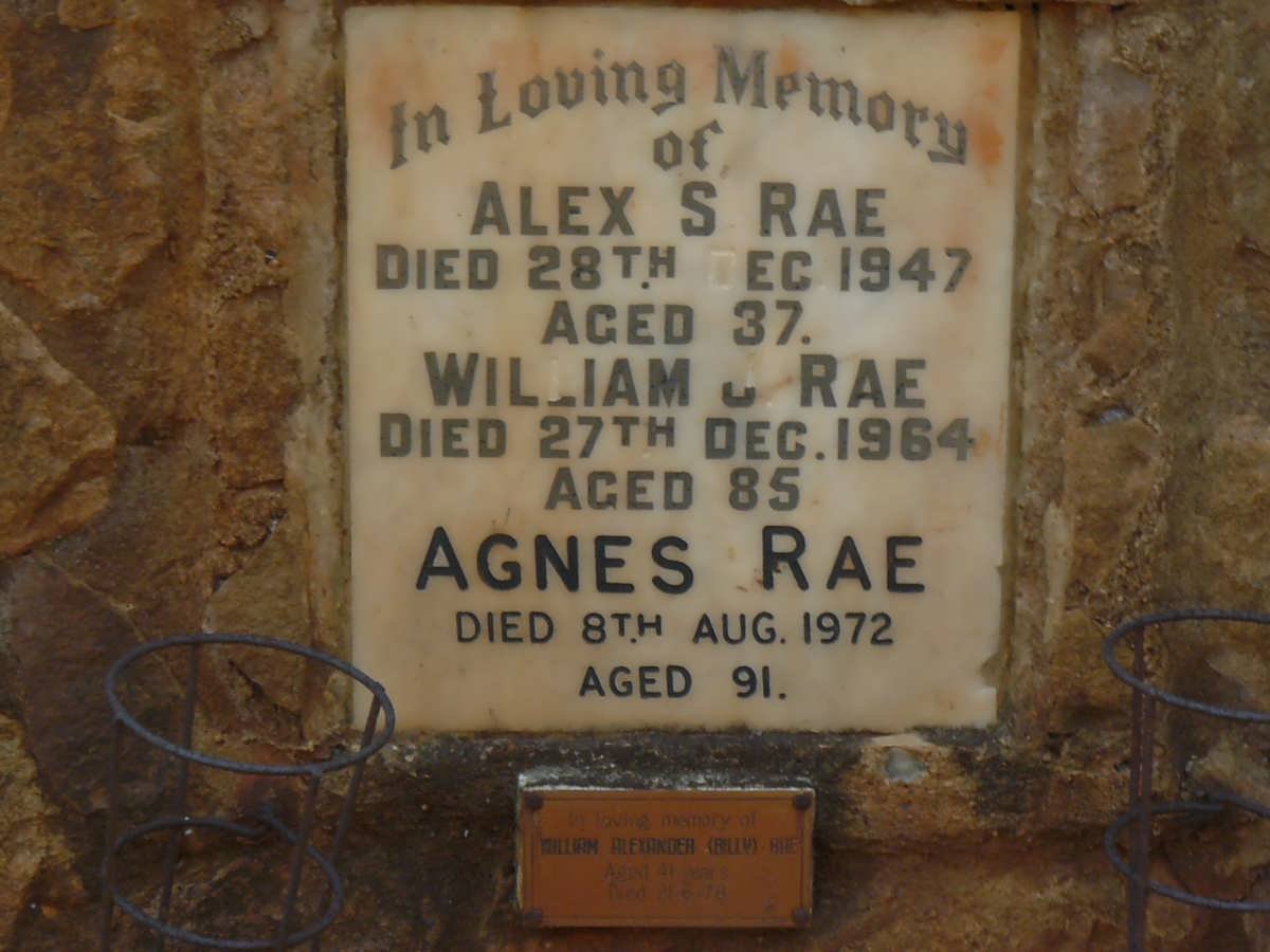 RAE William J. -1964 &amp; Agnes -1972 :: RAE Alex S. -1947