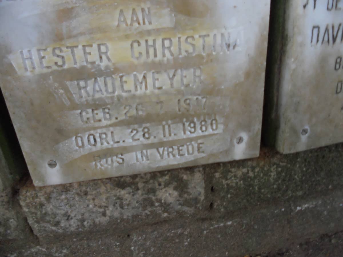 RADEMEYER Hester Christina 1917-1980