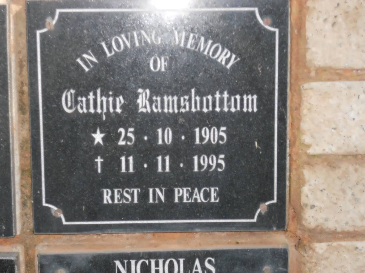 RAMSBOTTOM Cathie 1905-1995