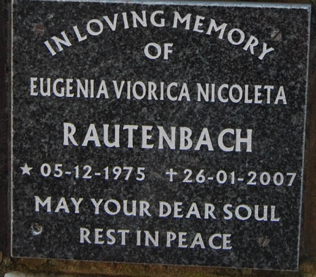 RAUTENBACH Eugenia Viorica Nicoleta 1975-2007