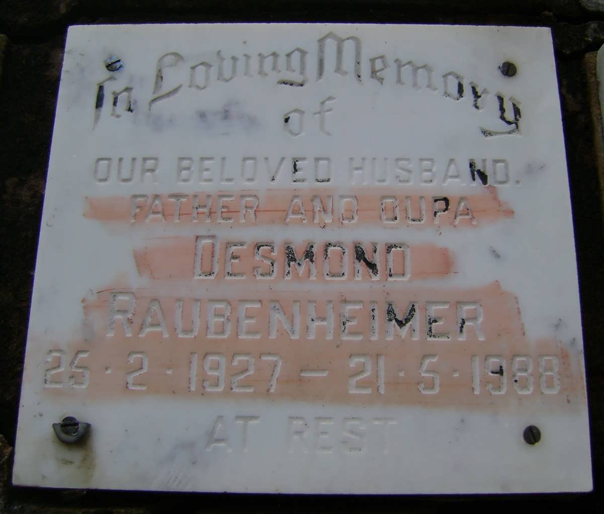 RAUBENHEIMER Desmond 1927-1988