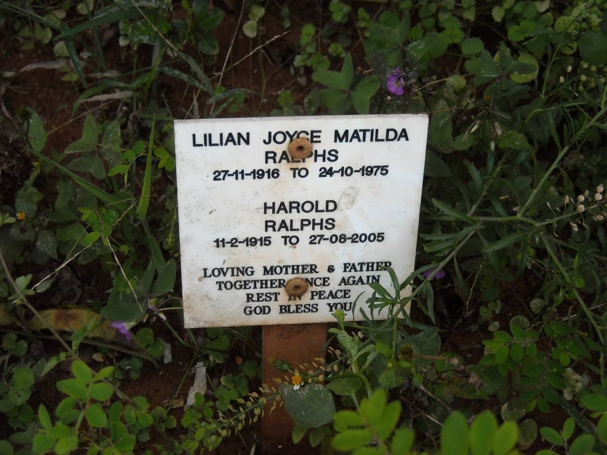 RALPHS Harold 1915-2005 &amp; Lilian Joyce Matilda 1916-1975