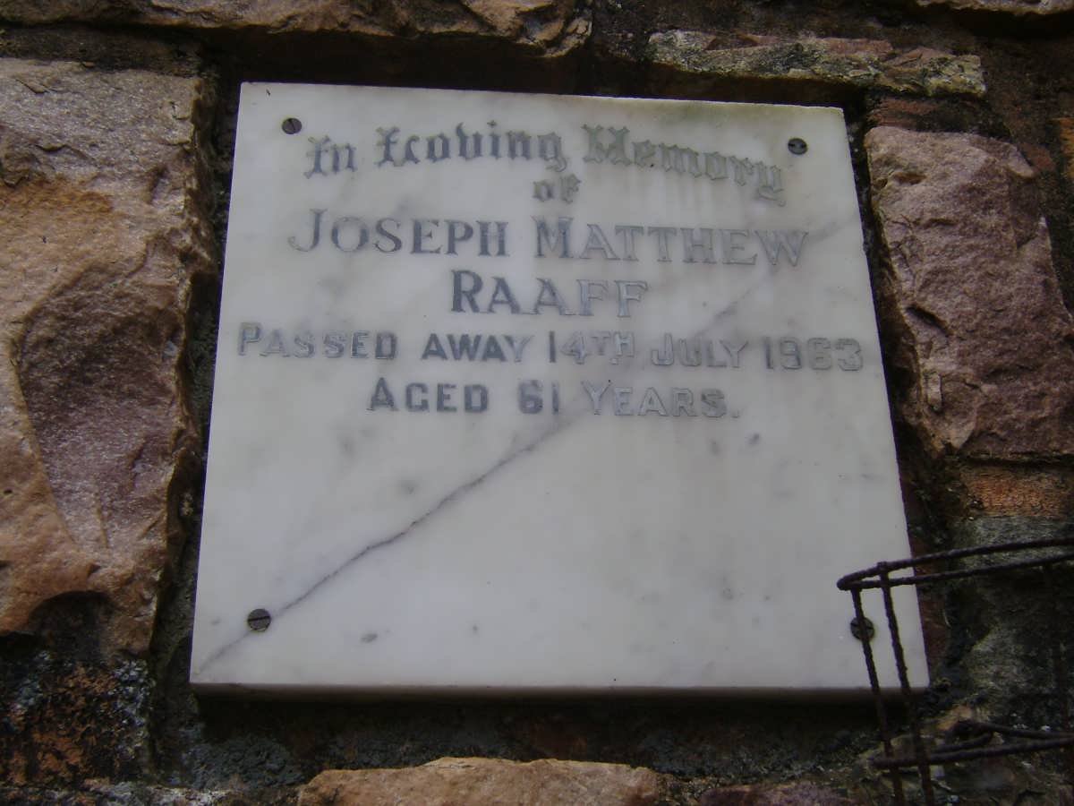 RAAFF Joseph Matthew -1963