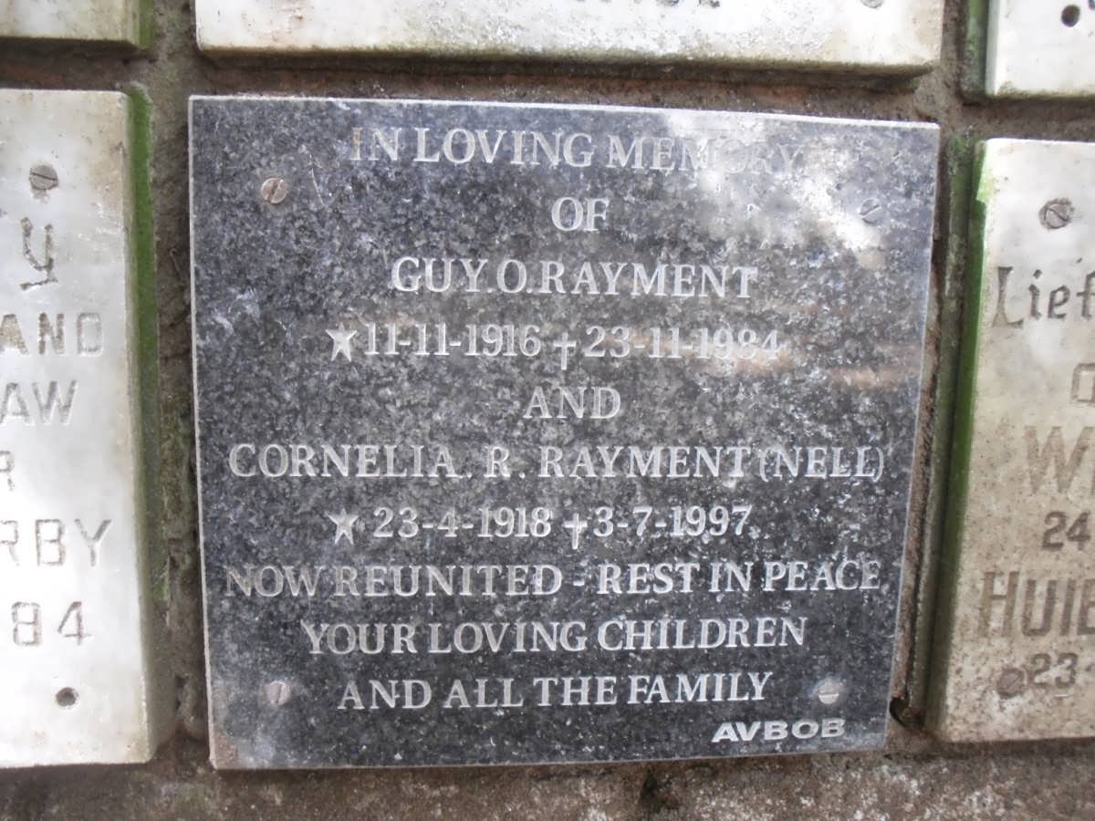 RAYMENT Guy O. 1916-1984 &amp; Cornelia R. NELL 1918-1997
