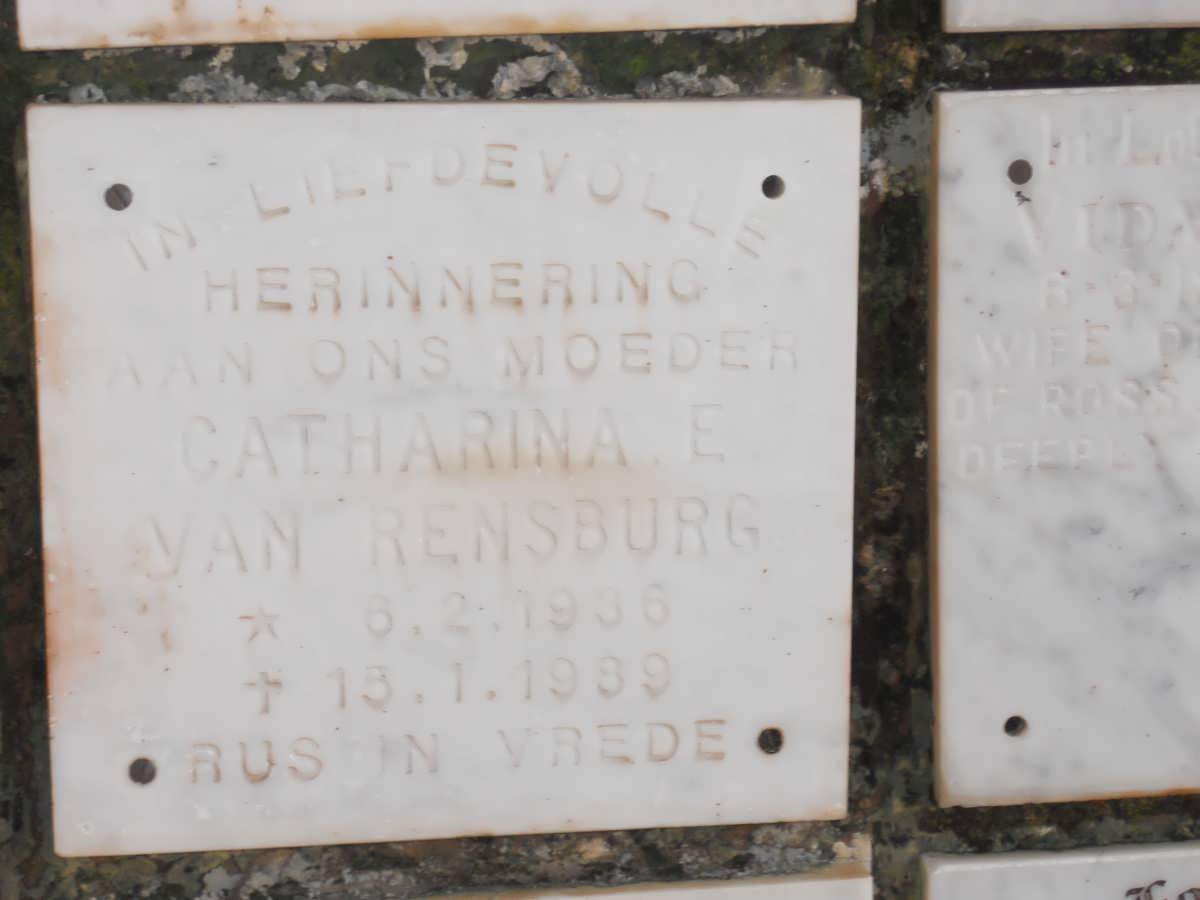 RENSBURG Catharina E., van 1936-1989