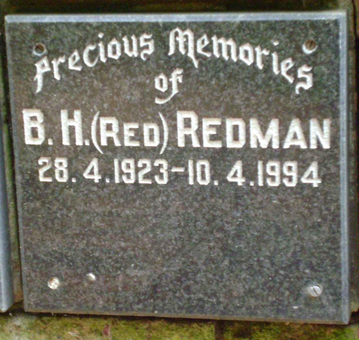 REDMAN B.H. 1923-1994