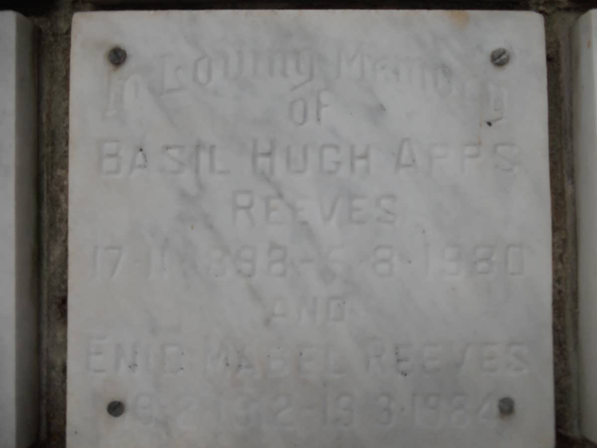 REEVES Basil Hugh 1898-1980 &amp; Enid Mabel 1912-1984