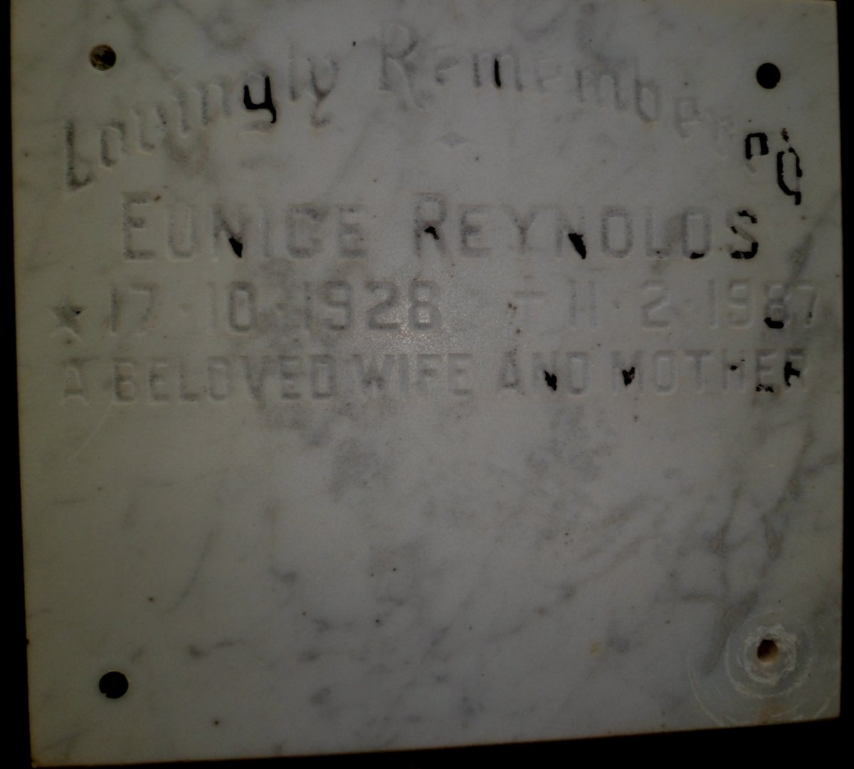 REYNOLDS Eunice 1928-1987