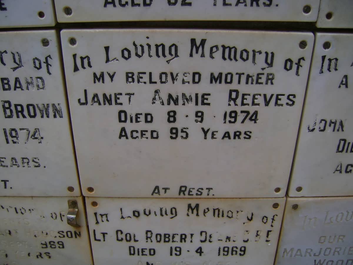 REEVES Janet Annie -1974