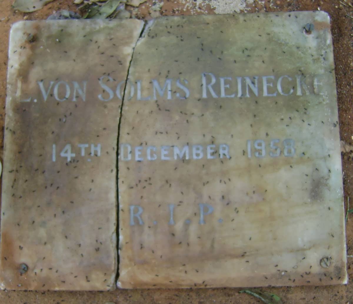 REINECKE L. Von Solms -1958