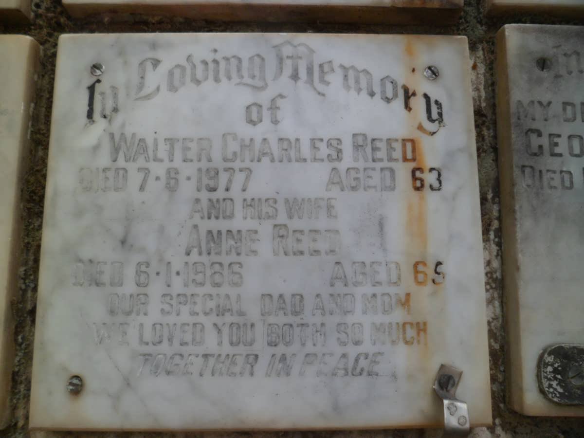 REED Walter Charles -1977 &amp; Annie -1986