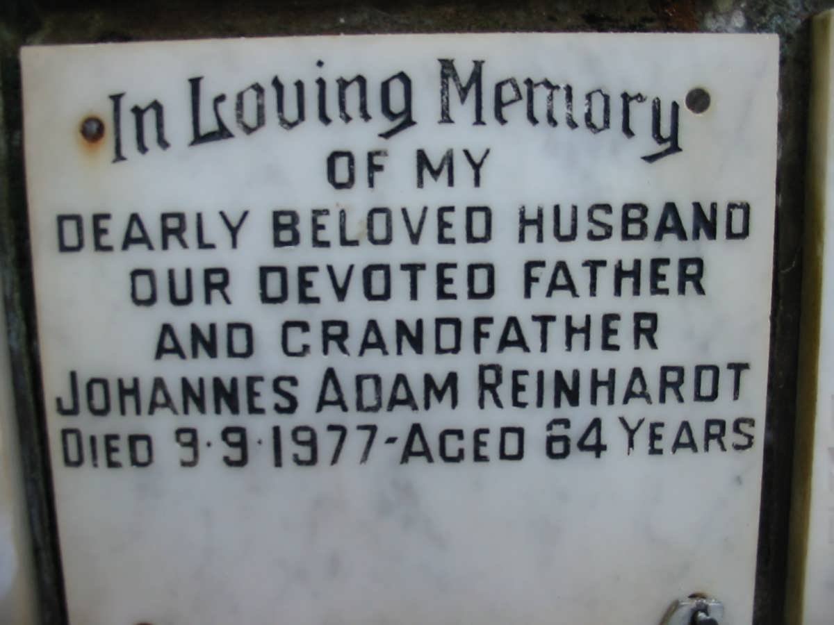REINHARDT Johannes Adam -1977