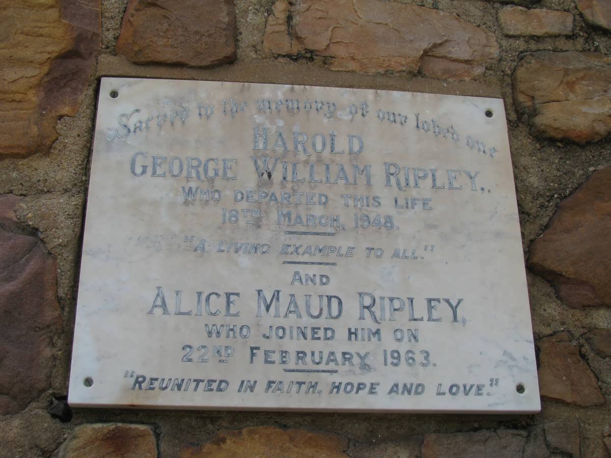 RIPLEY Harold George William -1948 &amp; Alice Maud -1963