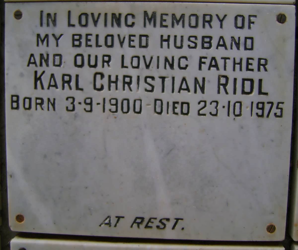 RIDL Karl Christian 1900-1975