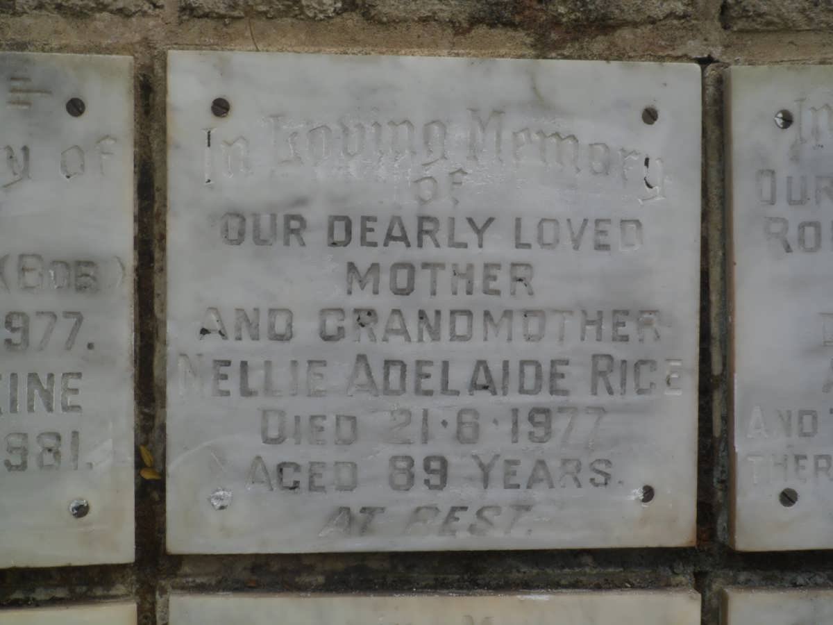 RICE Nellie Adelaide -1977