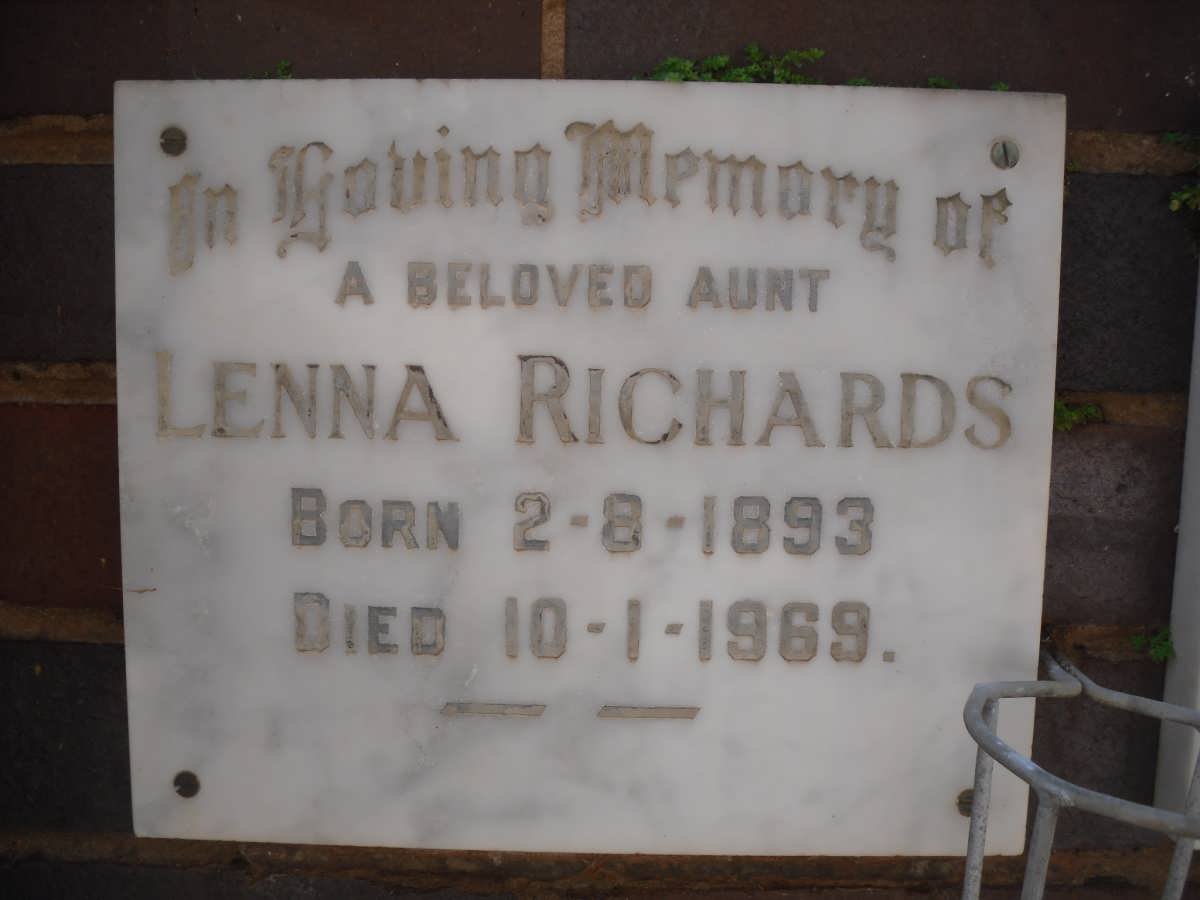 RICHARDS Lenna 1893-1969