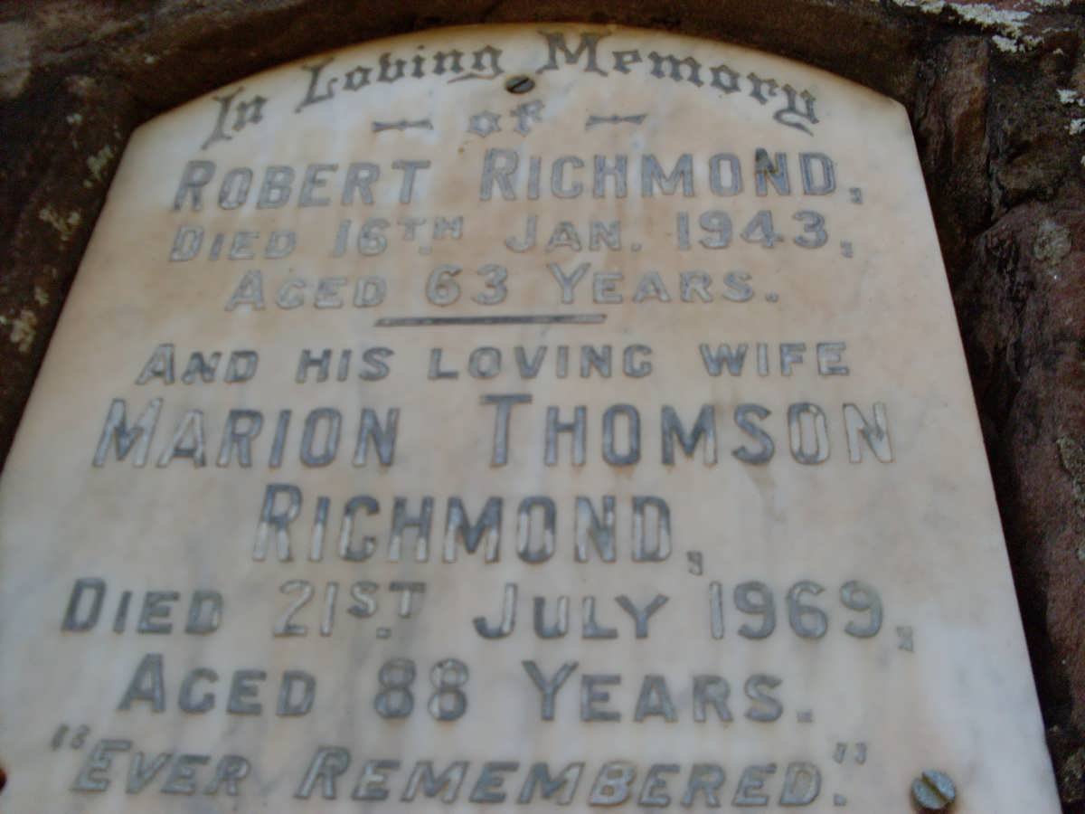 RICHMOND Robert -1943 &amp; Marion Thomson -1969