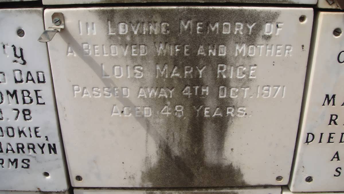 RICE Lois Mary -1971