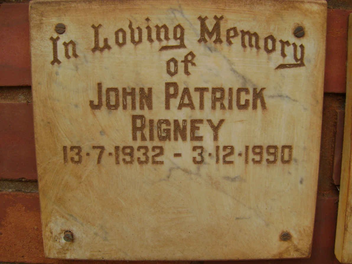 RIGNEY John Patrick 1932-1990