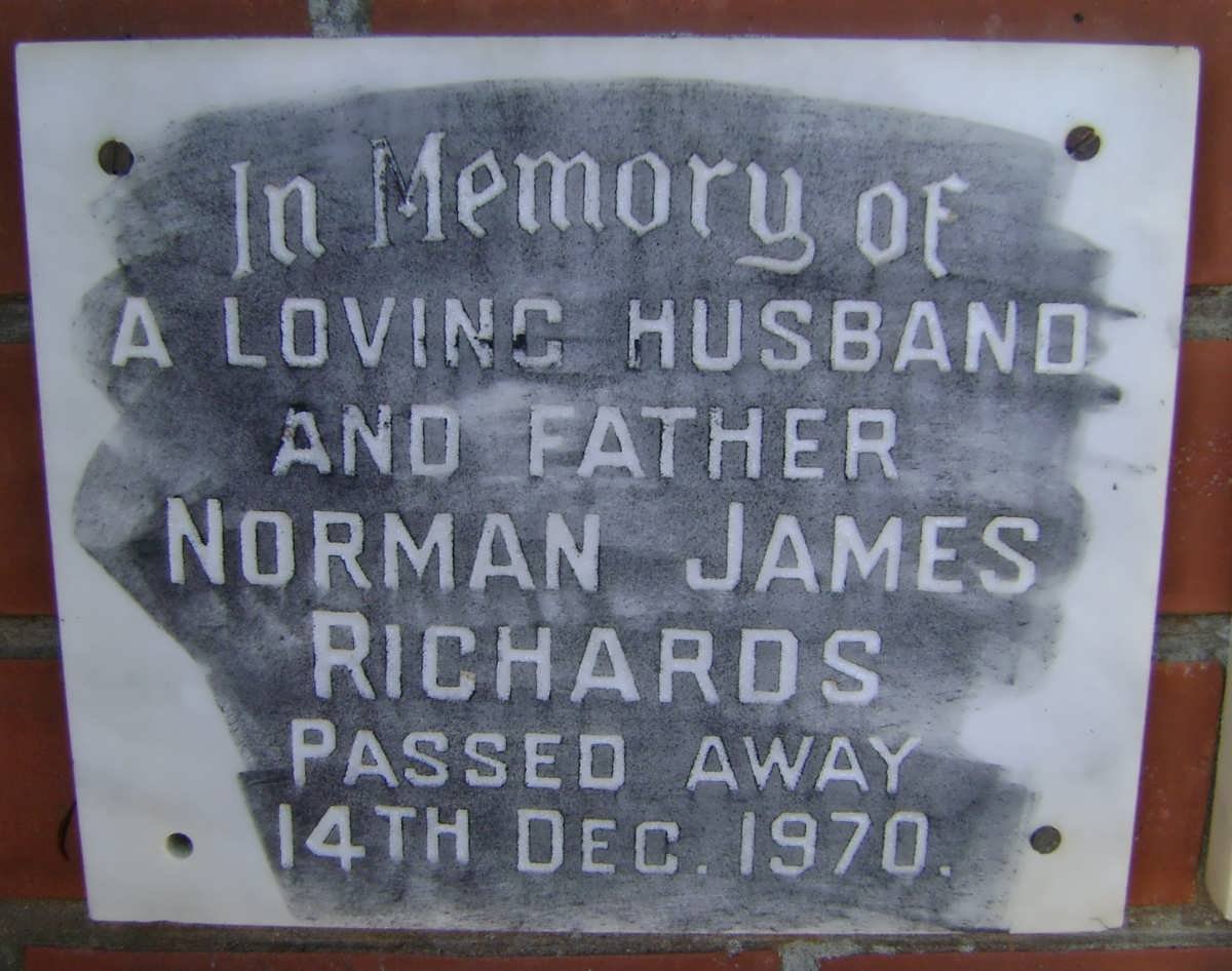 RICHARDS Norman James -1970